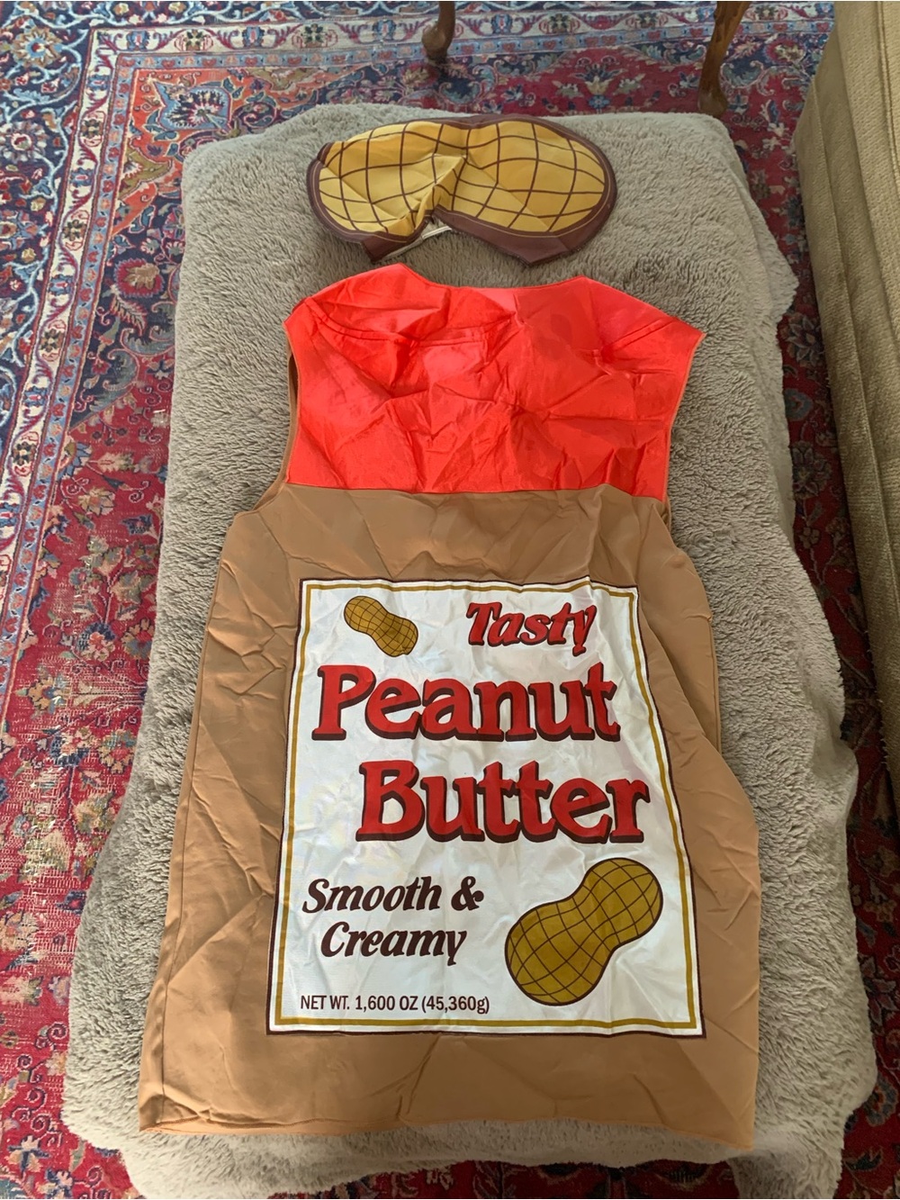 Peanut Butter Jar adult  Costume - Red & Brown